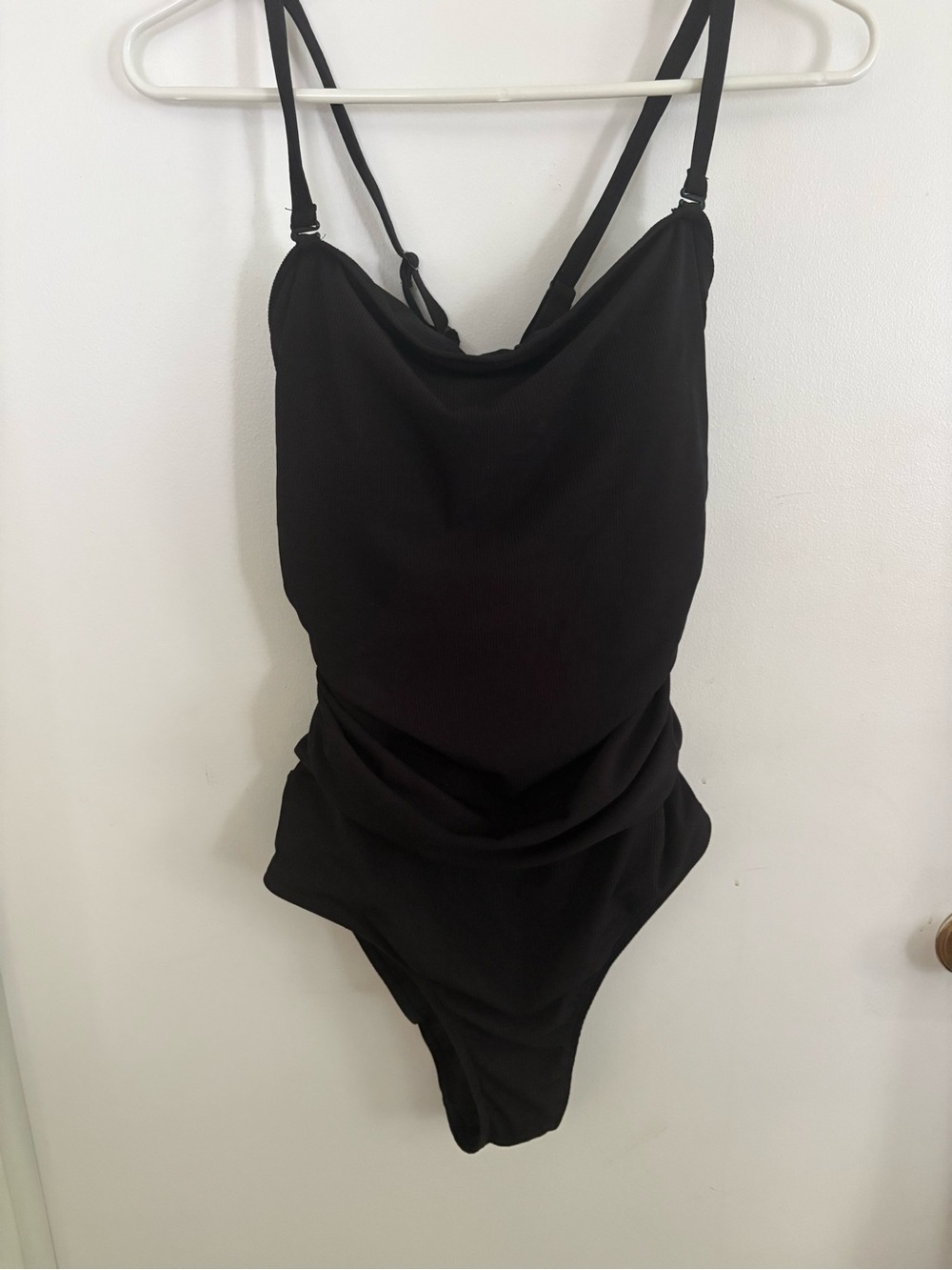 Ribbed black one piece